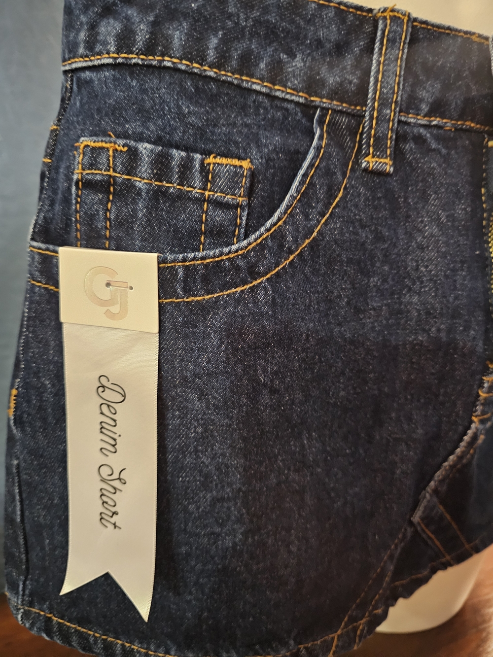 Women's Dark Blue Denim Mini Skirt - Picture 4 of 10